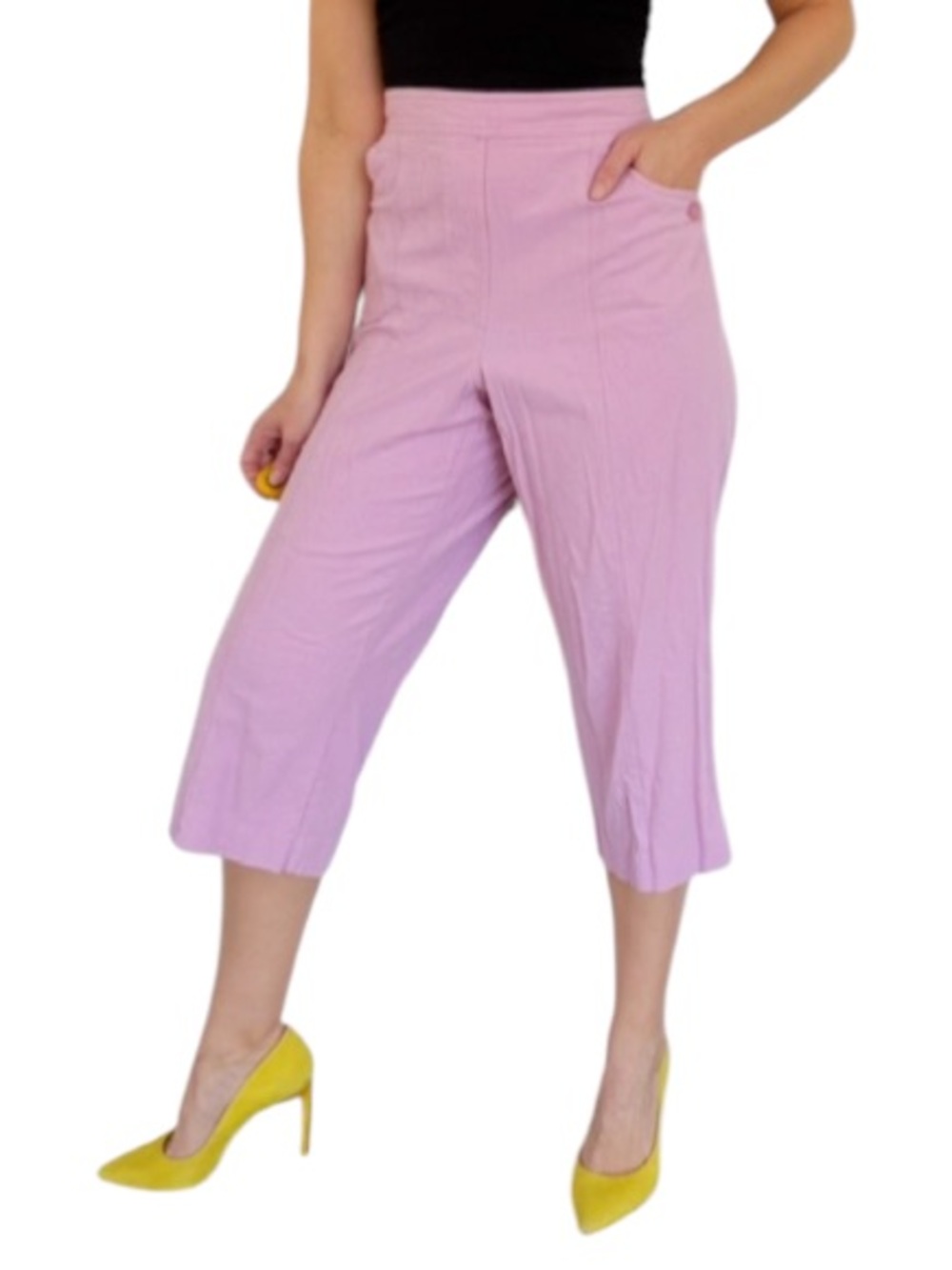 Vintage Alfred Dunner pink high rise cotton capri pants size 10